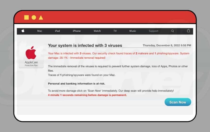 Comment se débarrasser de l’alerte contextuelle « Votre Mac est infecté par 3 virus »