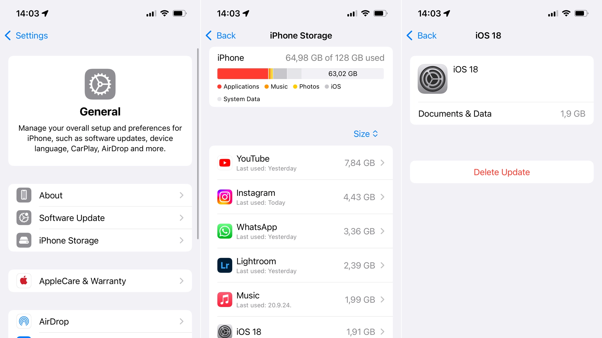 supprimer la mise à jour iOS 18