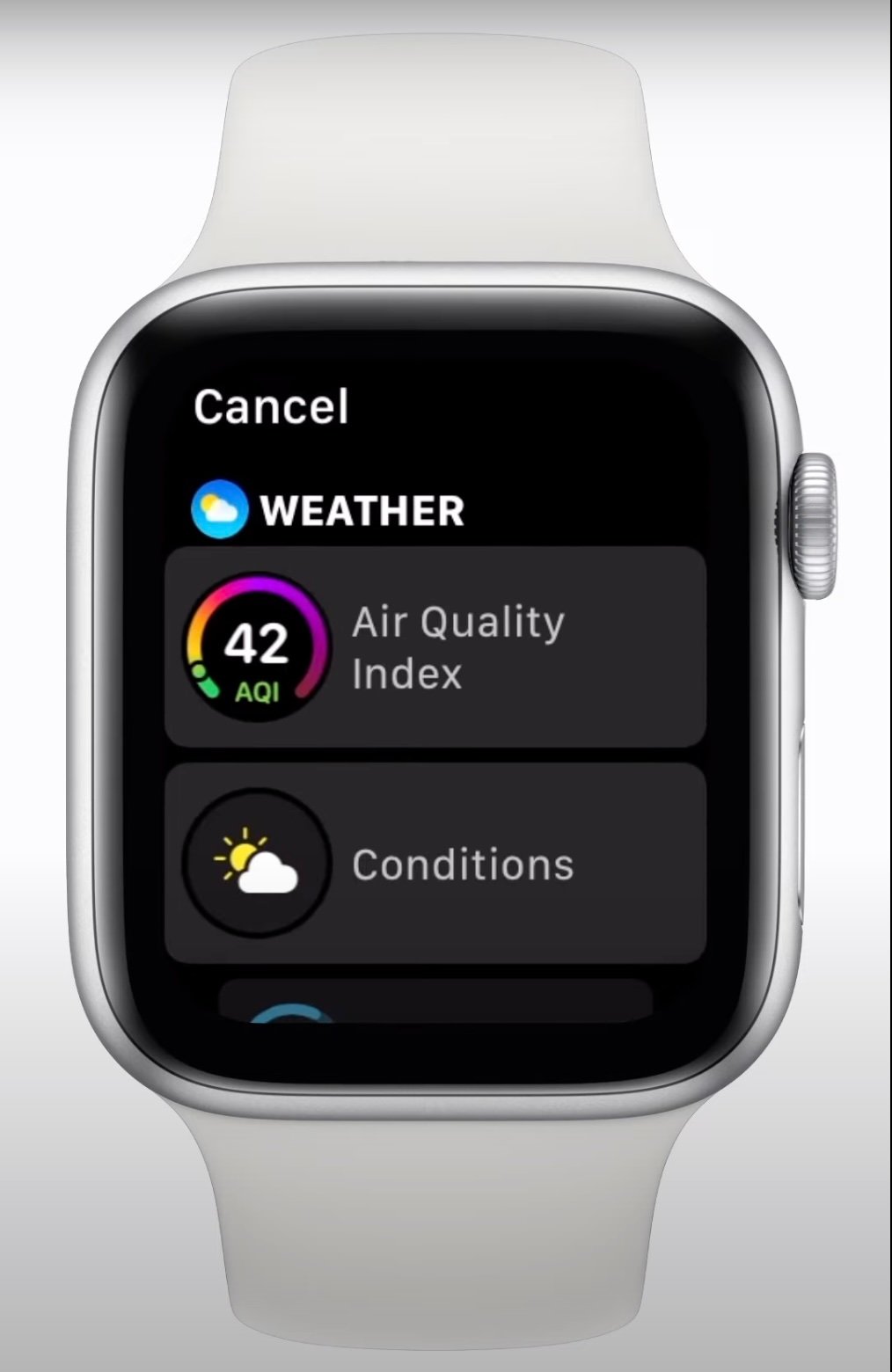 Différentes complications Apple Watch