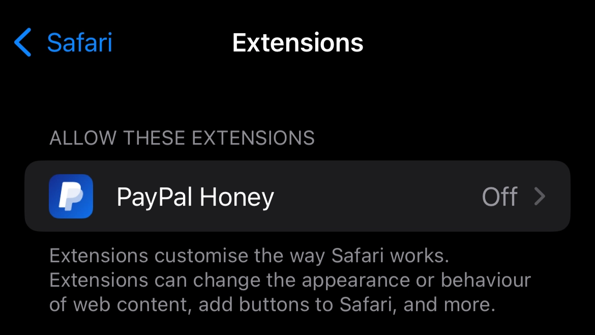 extensions safari ios