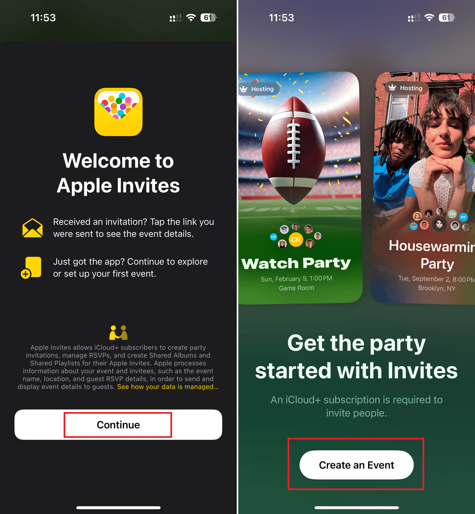 Créez un événement dans Invite App sur iPhone