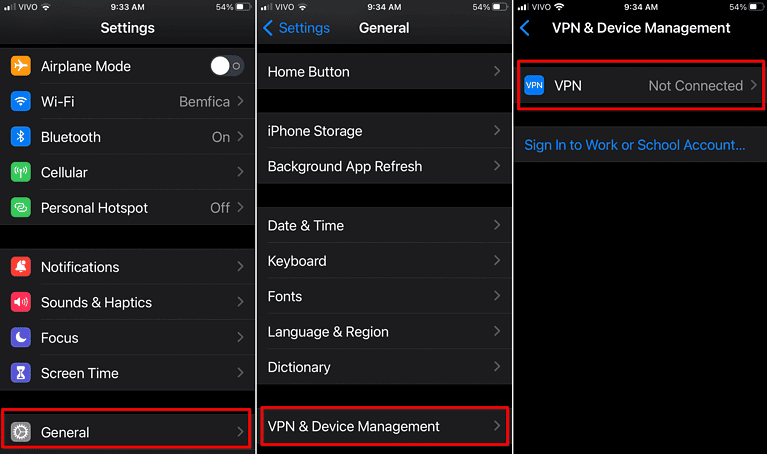 Paramètres VPN iOS 15 iPhone