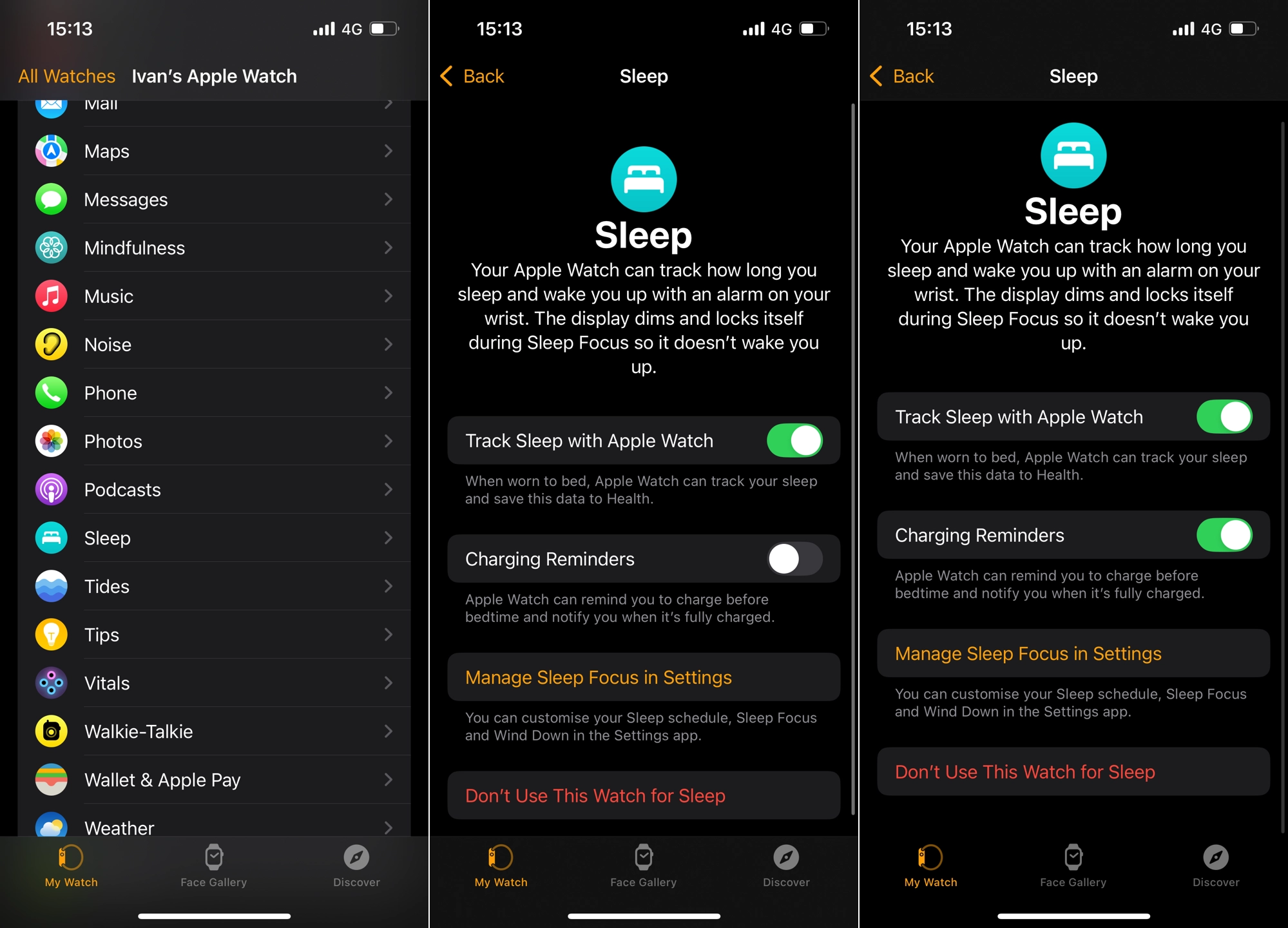 Rappels de charge Apple Watch