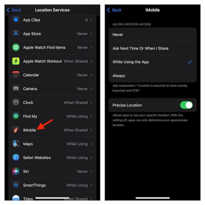 Gérer les services de localisation sur iPhone