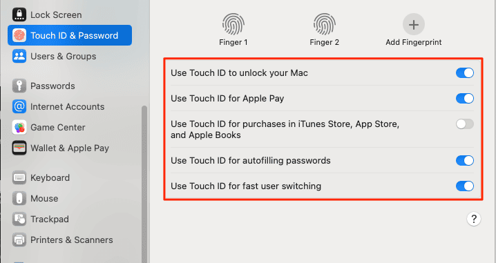 Utilisez Touch ID à différentes fins