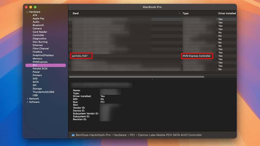 Application d'informations système macOS Sequoia
