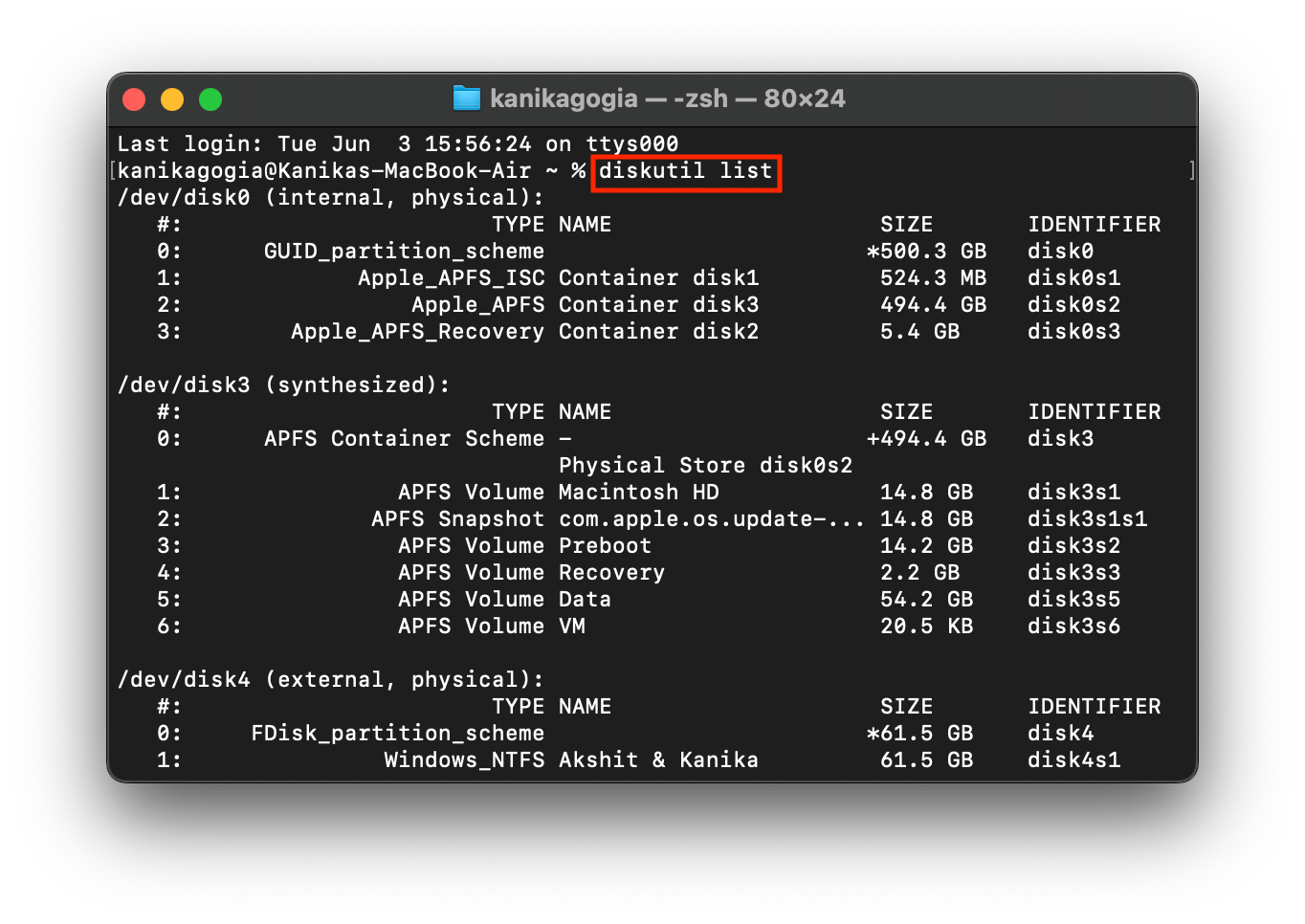 Monter en route USB via le terminal