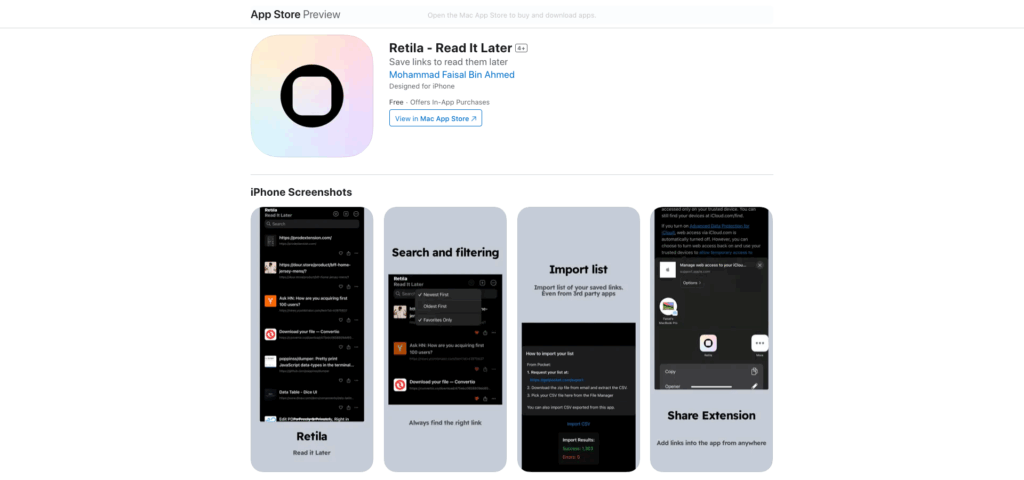 RETILA IOS et MACOS POCKER Alternative App Store Store