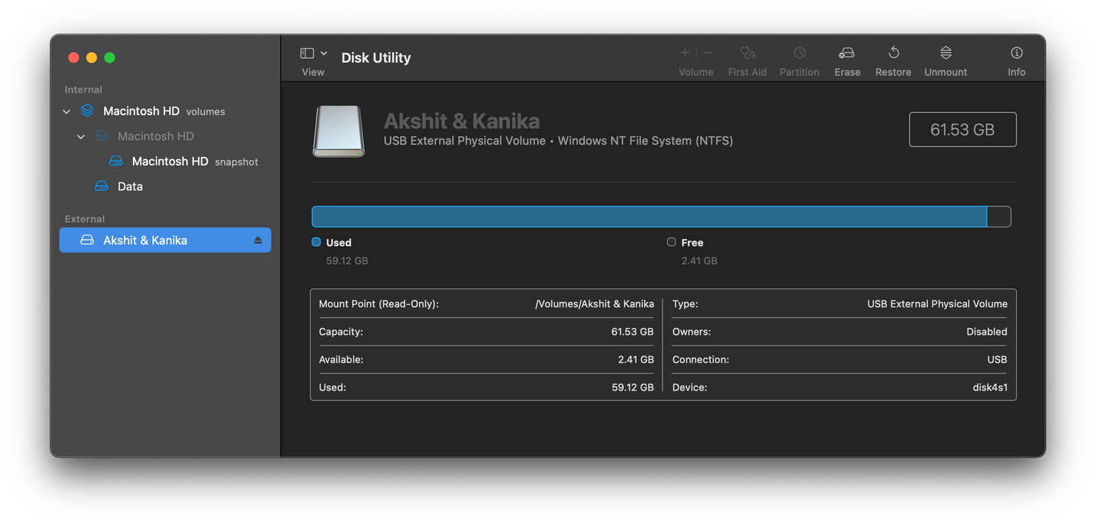 Éjecter USB sur Mac en utilisant l'utilitaire de disque