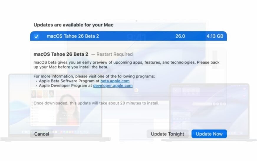 Apple libère MacOS Tahoe 26 Beta 2 pour les développeurs