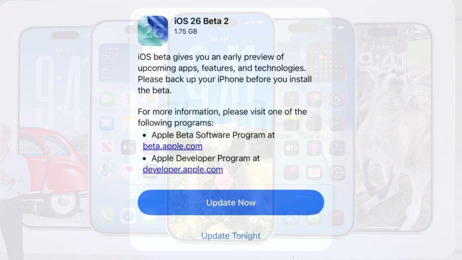 Apple sort iOS 26 Beta 2 pour les développeurs