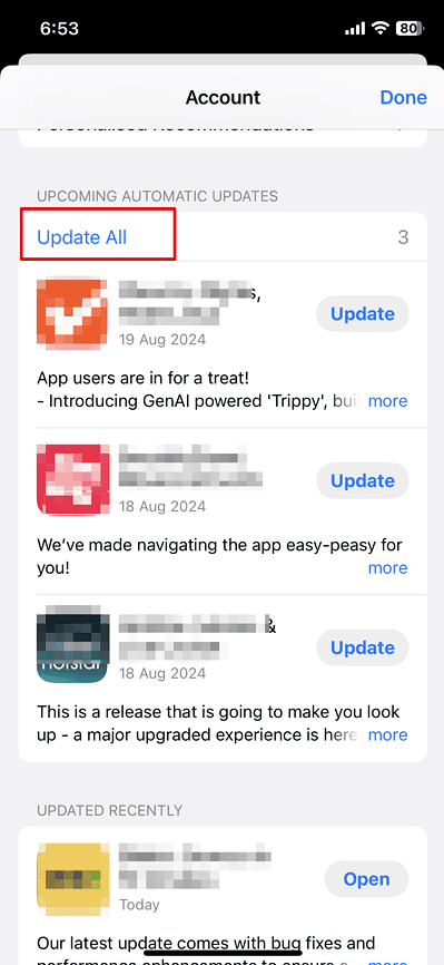 Mettre à jour les applications