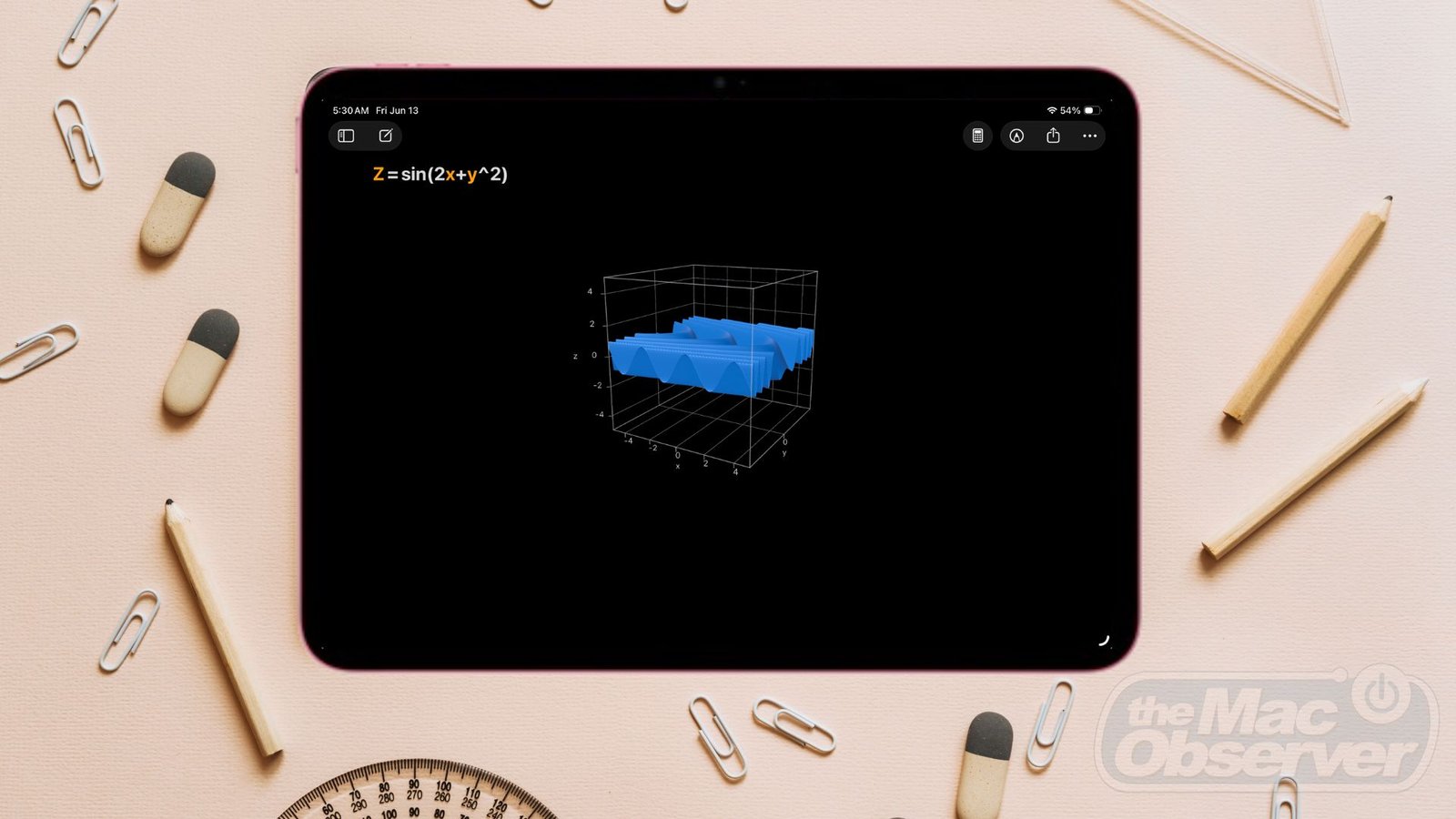 Les notes mathématiques obtiennent une nouvelle dimension avec une prise en charge du graphique 3D sur iPados 26