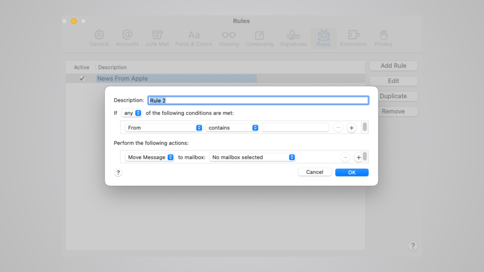 Comment créer des réponses par e-mail automatique hors du bureau avec Apple Mail