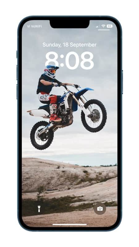 Effet de profondeur de vélo de saleté fond d'écran pour iPhone