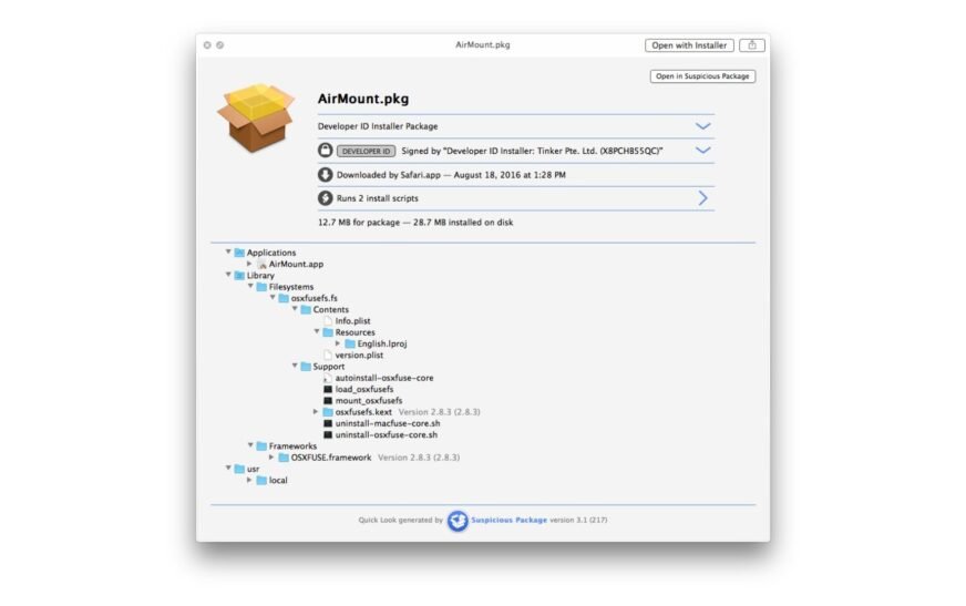 Comment inspecter un fichier de package OS X (PKG) sans installer